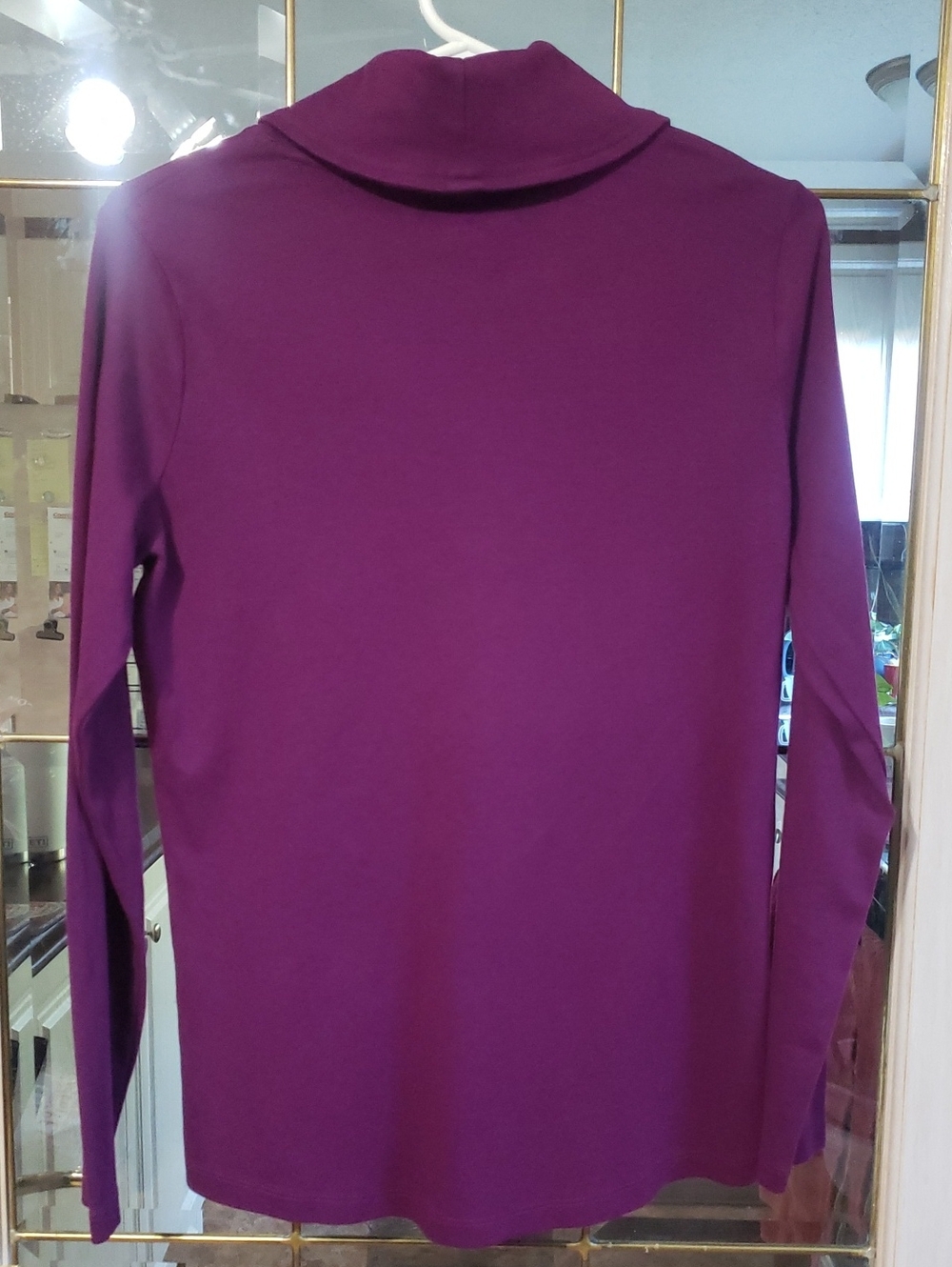 L.L. BEAN Ladies Pima Cotton Tee Long Sleeve Purple. Size M Regular - Picture 2 of 4